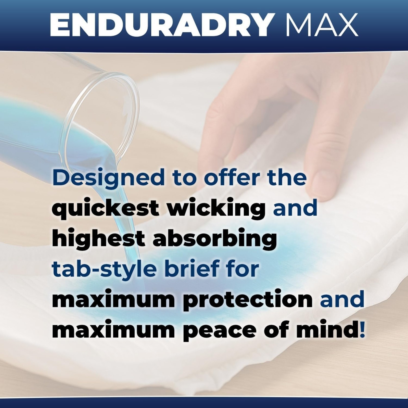 LivDry EnduraDry Max Adult Diapers with Tabs, Up to 12-Hours, Super Absorbent Incontinence Underwear, Leak Protection Briefs, Medium, 16-Pack