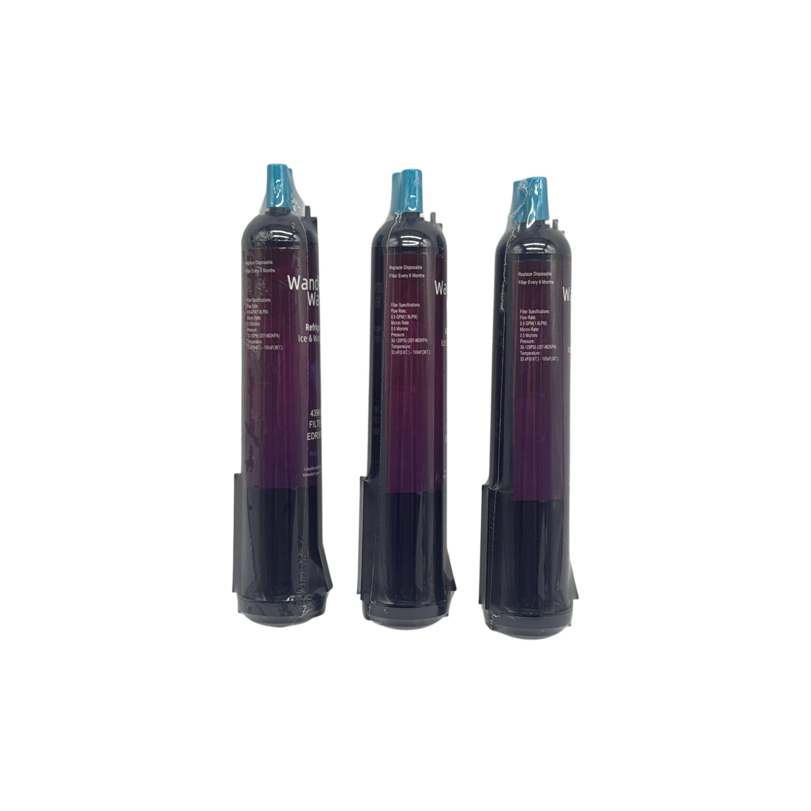 Wandering Water WF-841, Compatible with 4396841 Refrigerator Water Filter, EDR3RXD1, KAD3RXD1, WHR3RXD1, 4396841, 4396710, Filter 3, 46-9083,46-9030, 9030, 9083 Refrigerator Water Filter, 3 Pack