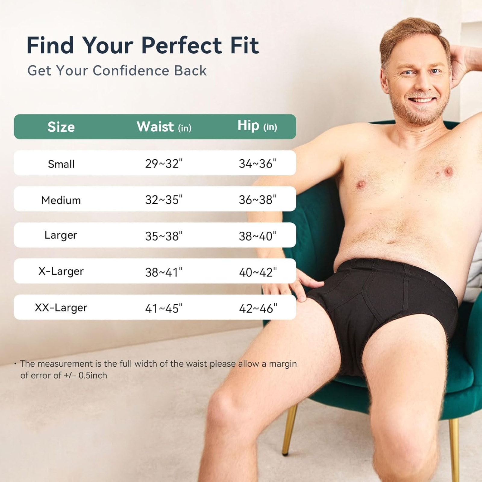 Incontinence Underwear for Men 3 Pack Washable Mens Incontinence Briefs with Front Absorbent Area Leak Proof Underwear for Men Reusable Urinary Incontinence Underwear (Black, 2XL)