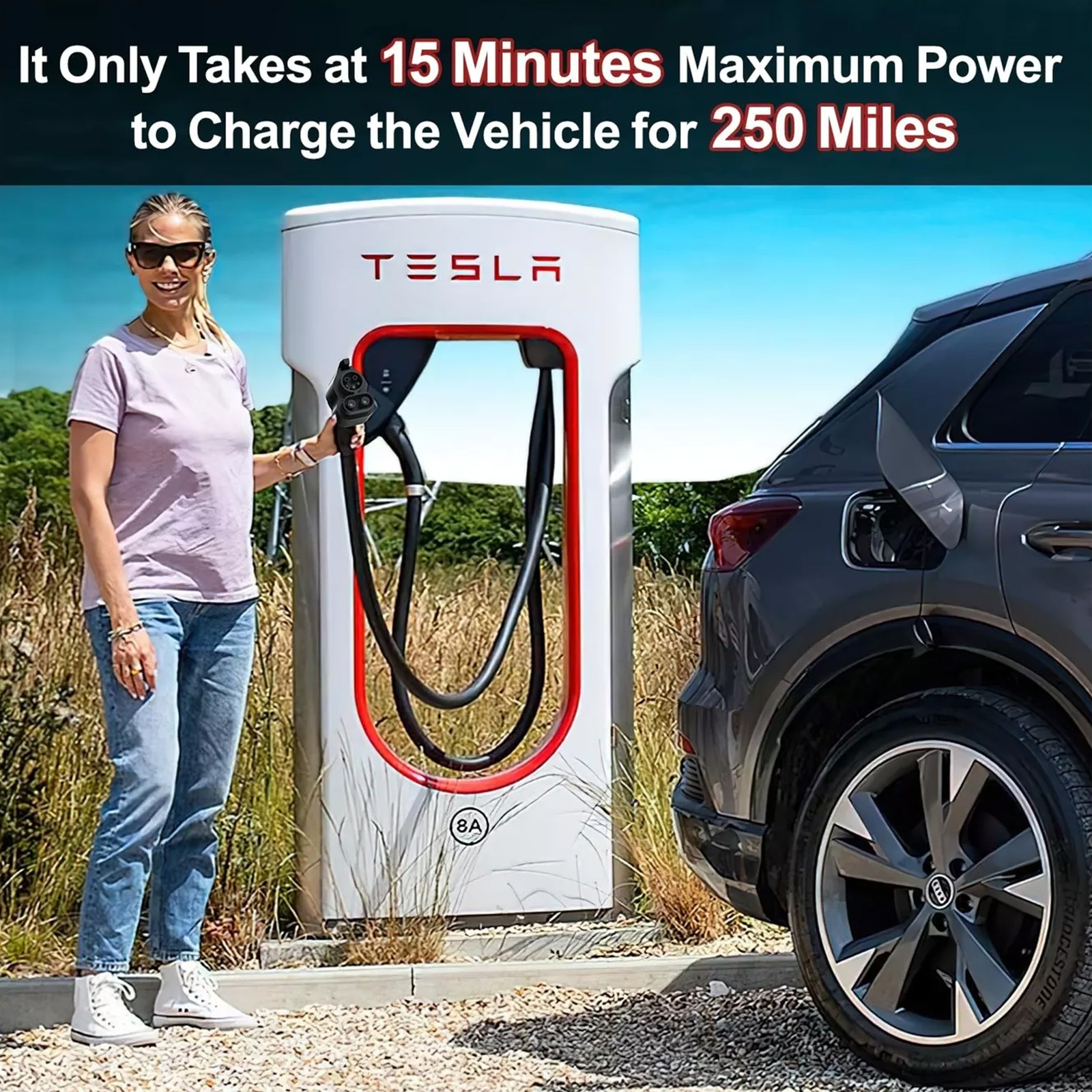 Unitek Tesla NACS to CCS Charger Adapter -300KW NACS DC Adapter