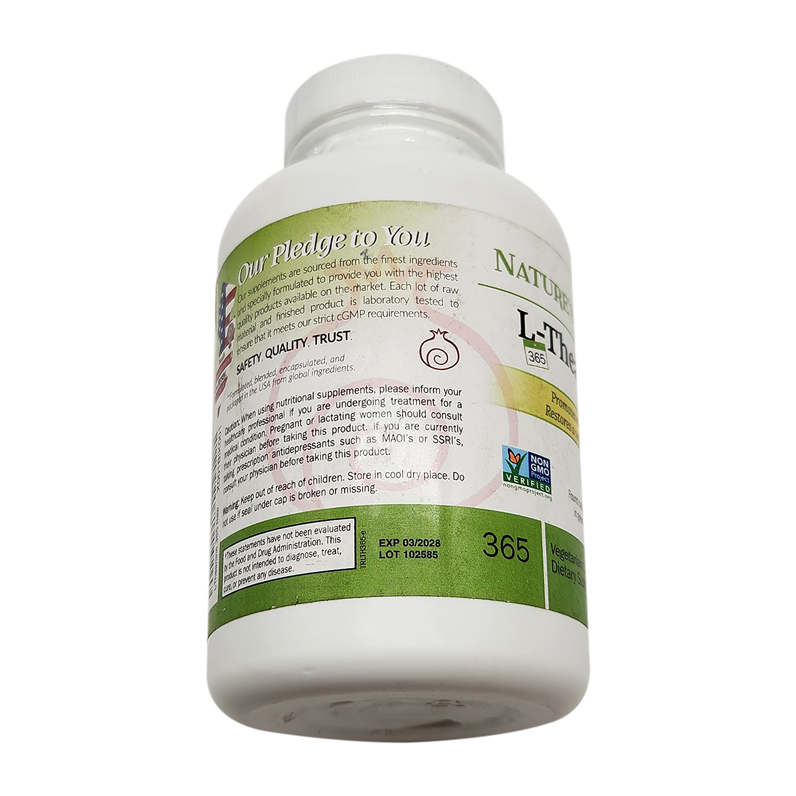 Nature's Trove L-Theanine 200mg Super Value Size - 365 Vegetarian Capsules