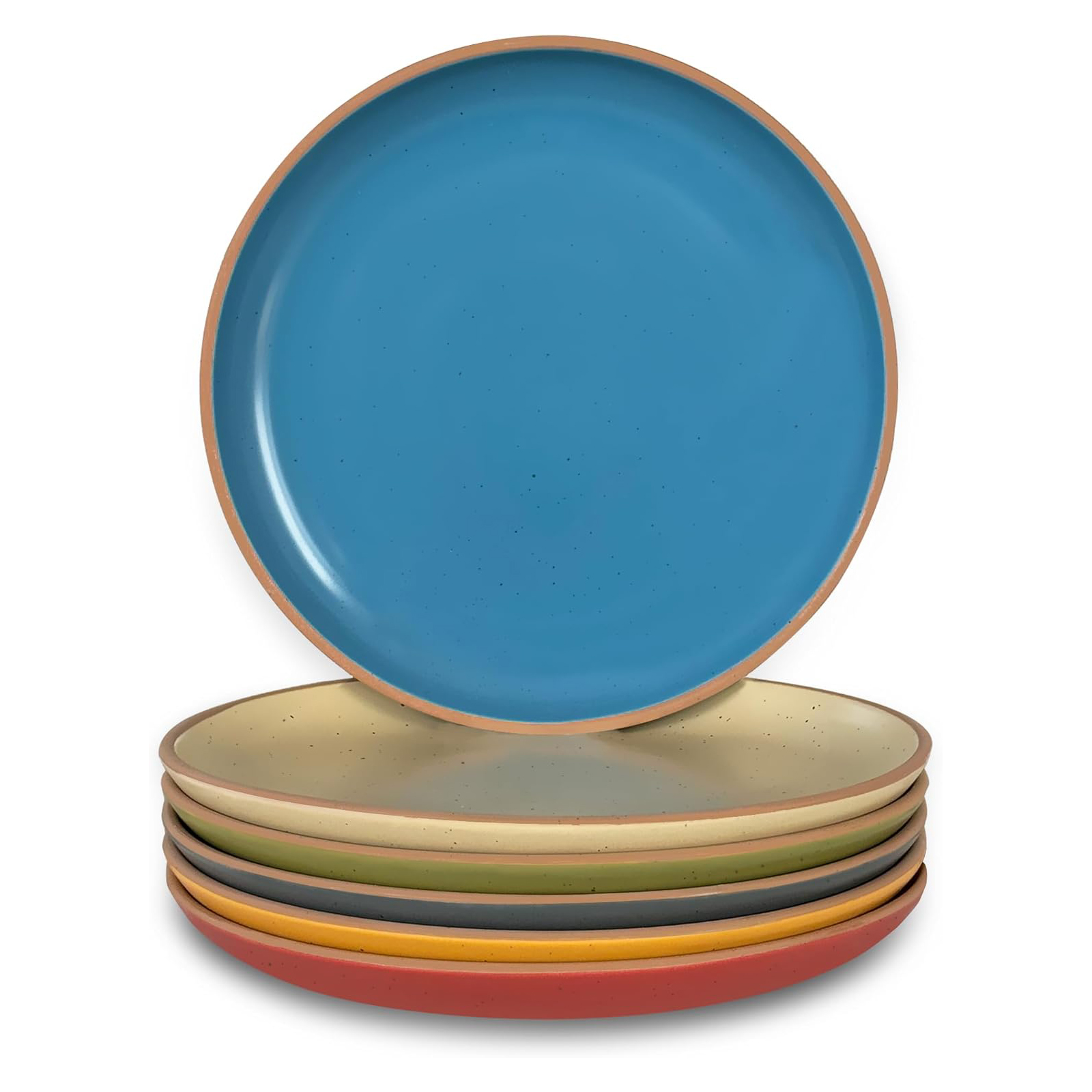 Mora Ceramic Artisan Matte Plates Set, 7.8 in - Set of 6 - The Dessert, Salad, Appetizer, Small Dinner etc Plate. Microwave, Oven, and Dishwasher Safe, Scratch Resistant. Kitchen Porcelain Dish
