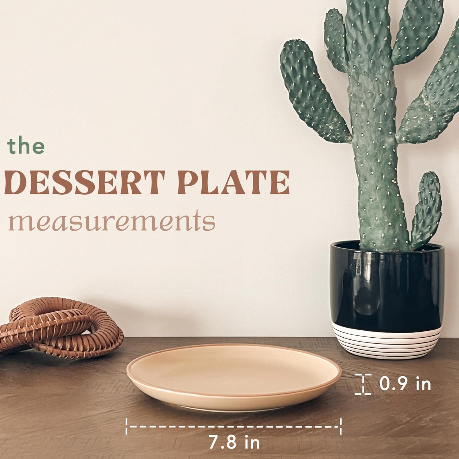 Mora Ceramic Artisan Matte Plates Set, 7.8 in - Set of 6 - The Dessert, Salad, Appetizer, Small Dinner etc Plate. Microwave, Oven, and Dishwasher Safe, Scratch Resistant. Kitchen Porcelain Dish