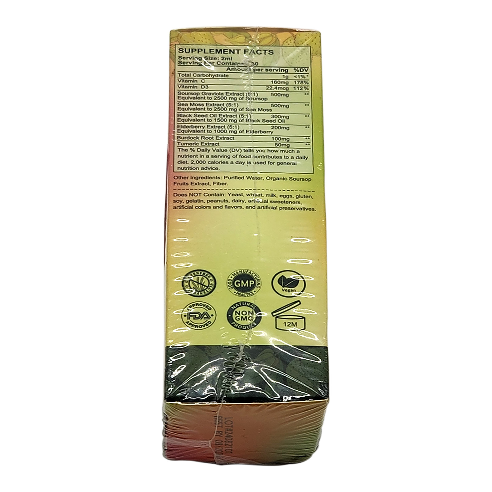 B Beworths Soursop Bitters Liquid Drops Supplement with Irish Sea Moss