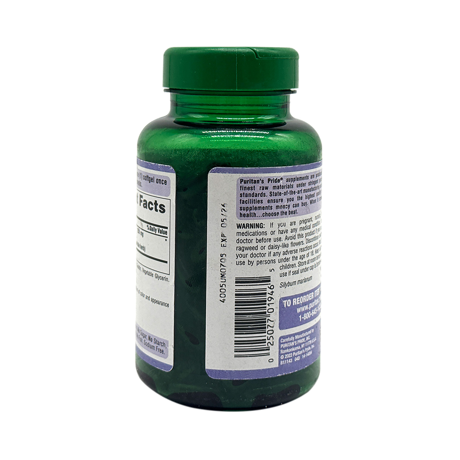 Puritan's Pride Milk Thistle 4:1 Extract 1000 mg,180 SoftGels