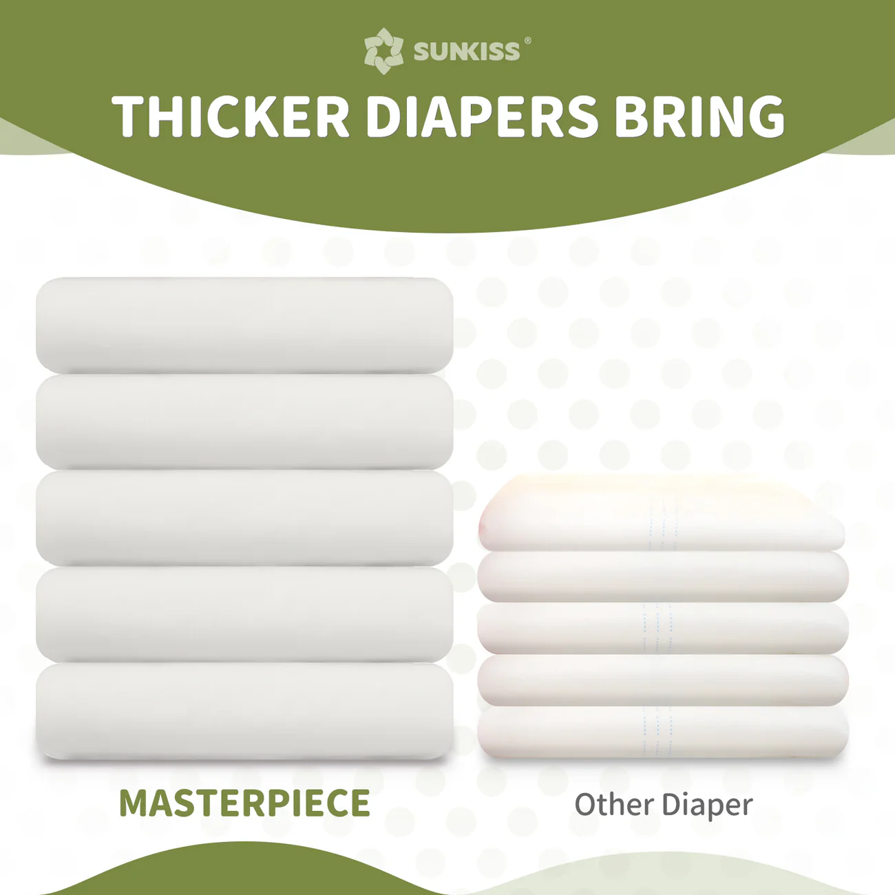 SUNKISS Masterpiece Adult Diapers with Tabs, Unisex Disposable Incontinence Briefs for Women and Men, Odor Control, White,Large/XLarge 10 Count