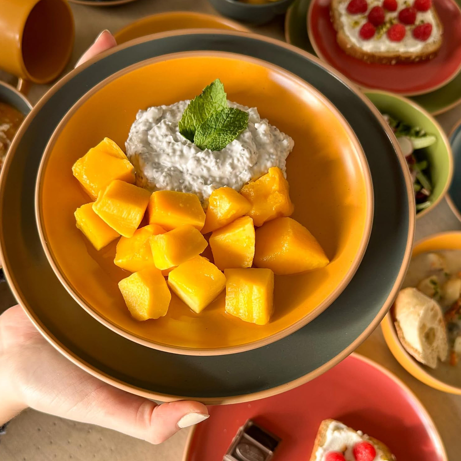 Mora Ceramic Artisan Matte Plates Set, 7.8 in - Set of 6 - The Dessert, Salad, Appetizer, Small Dinner etc Plate. Microwave, Oven, and Dishwasher Safe, Scratch Resistant. Kitchen Porcelain Dish