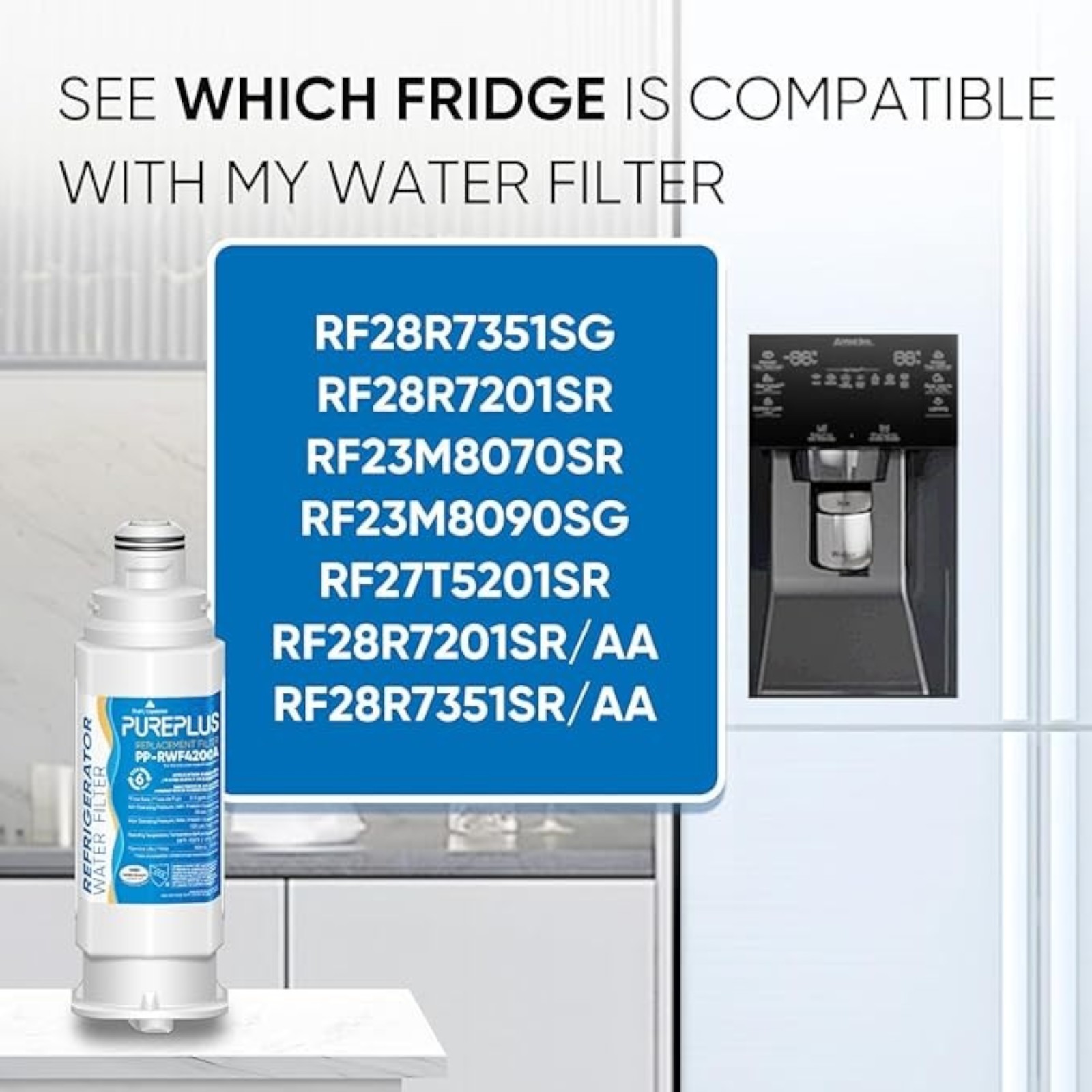 PUREPLUS DA97-17376B Replacement for Samsung HAF-QIN, HAF-QIN/EXP, DA97-08006C, RF23M8070SG Refrigerator Water Filter,2PACK