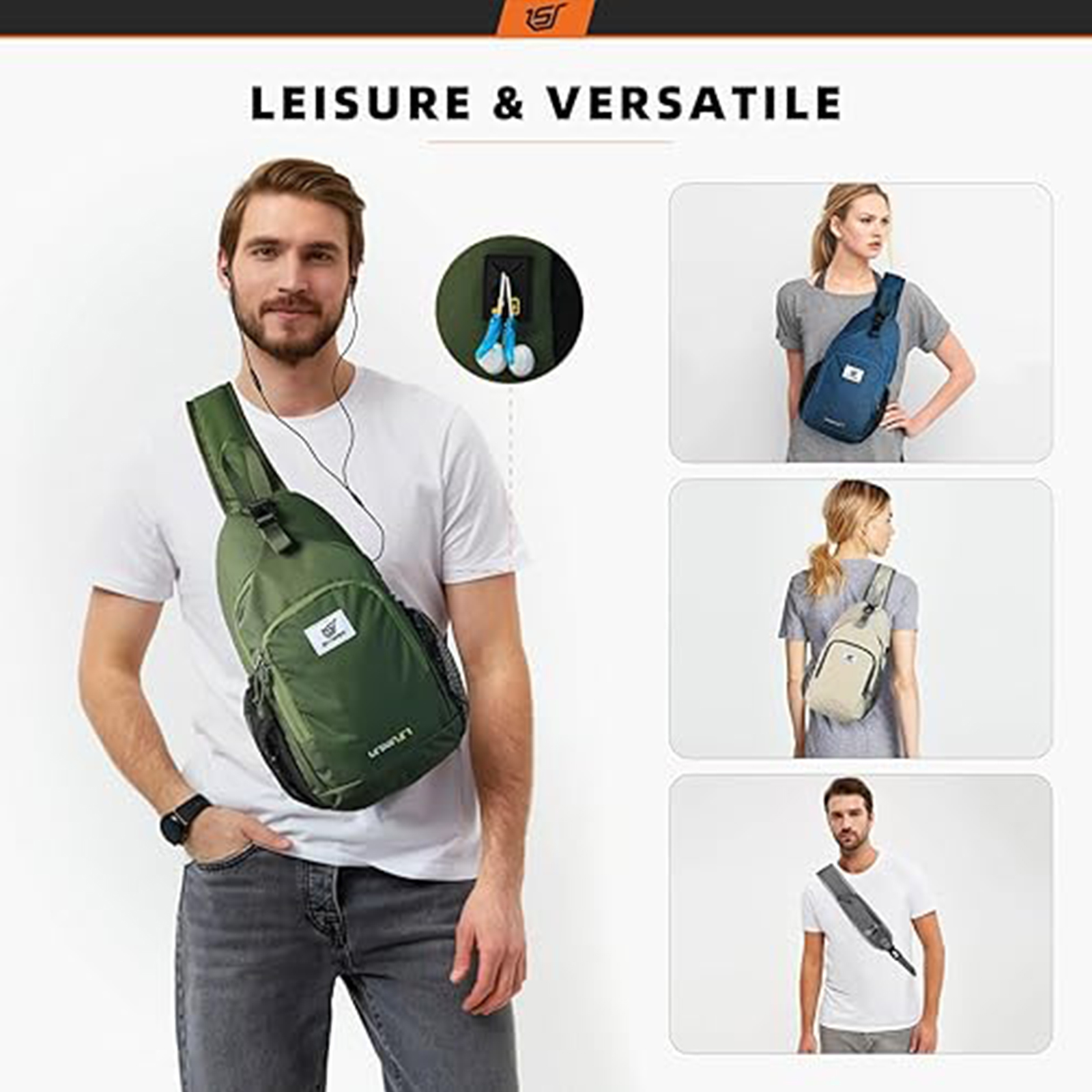 SKYSPER Sling Bag RFID Crossbody Sling Backpack Cross Body Shoulder Bag Travel Hiking Daypack for Women Men