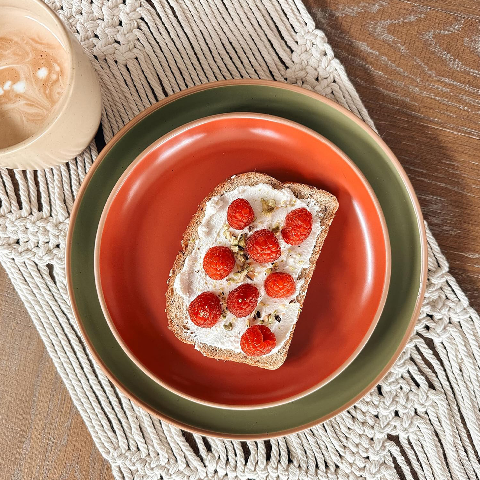 Mora Ceramic Artisan Matte Plates Set, 7.8 in - Set of 6 - The Dessert, Salad, Appetizer, Small Dinner etc Plate. Microwave, Oven, and Dishwasher Safe, Scratch Resistant. Kitchen Porcelain Dish