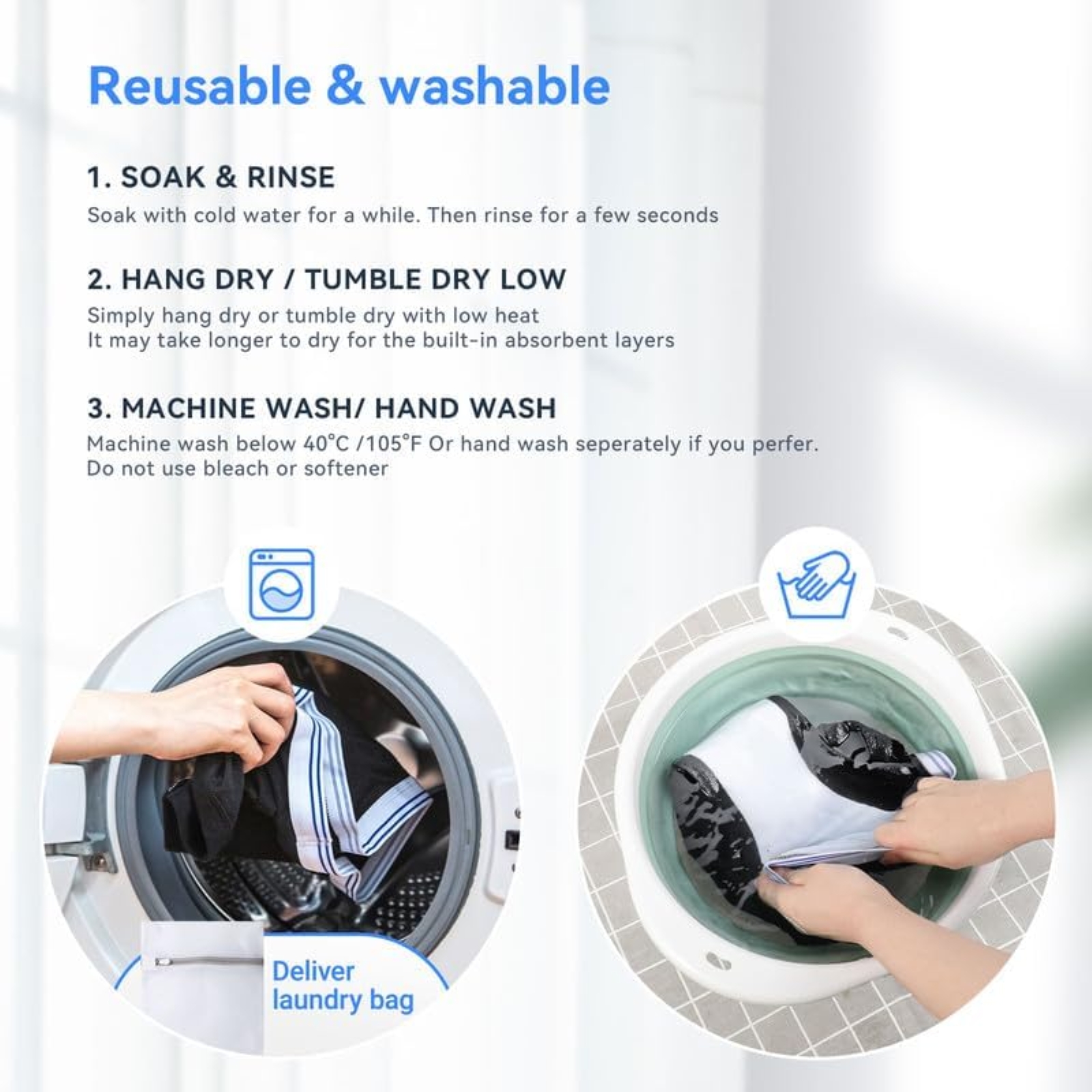 Carer Mens Incontinence Underwear Washable 3 Pack Cotton Reusable Incontinence Boxers Briefs for Men Built in Cotton Pad for Bladder Leakage 150ML, 4X-Large