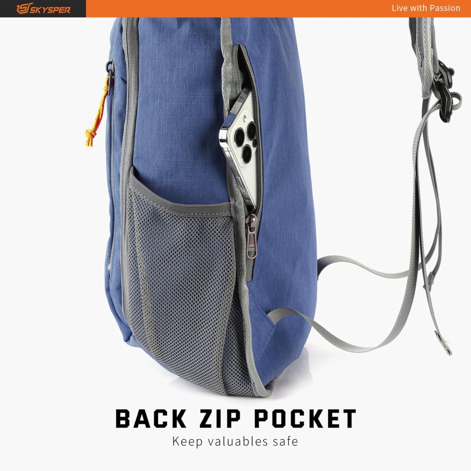 SKYSPER Small Daypack 10L Hiking Backpack Packable Lightweight Travel Day Pack for Women Men, Royal Blue