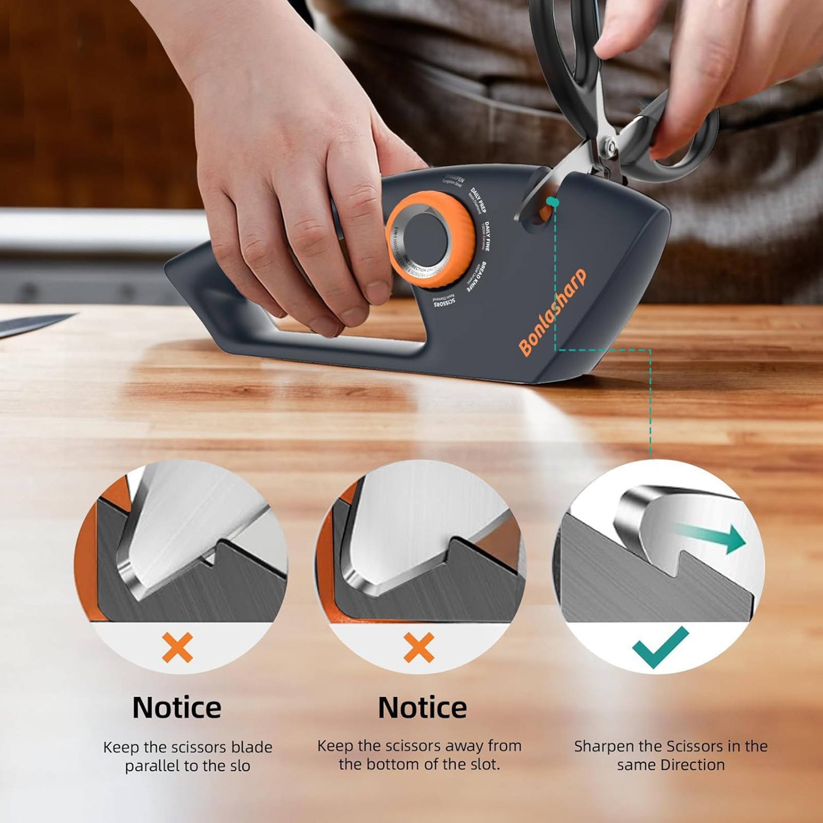 5 in 1 Adjustable Knife Sharpener, Premium Handheld Kitchen Knife Sharpeners Help Repair, Restore, Polish Blades Sharpening Tool Works for Pocket Knife Chefs & Serrated & Bread Knife, Scissors