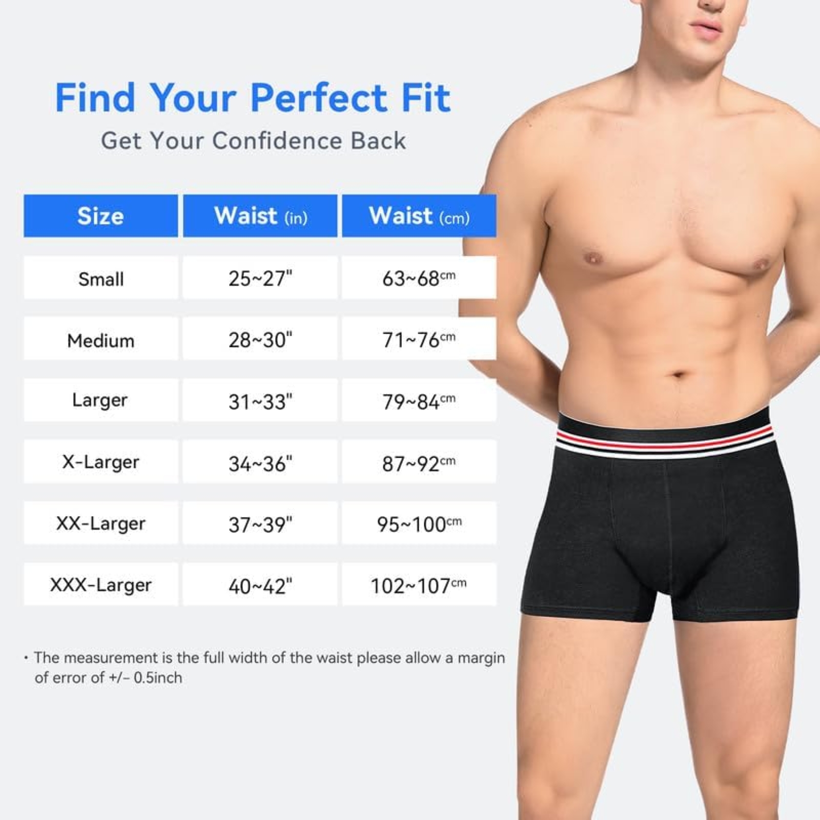 Carer Washable Incontinence Underwear for Men with Front Absorbent 80ml Mens Incontinence Underwear for Bladder Leak Proof Underwear for Men Waterproof Reusable Leakproof Boxer Briefs 5 Pack, Medium