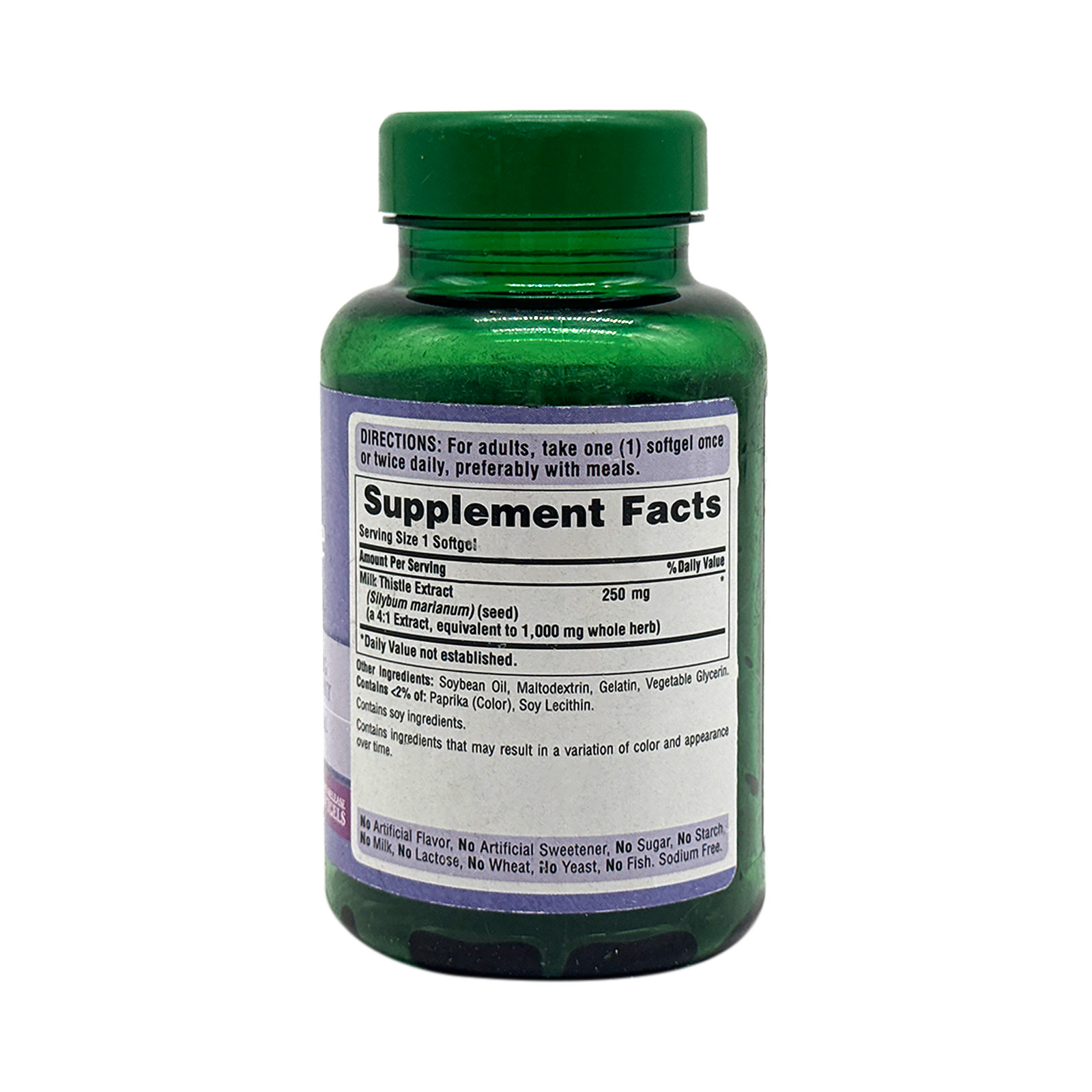 Puritan's Pride Milk Thistle 4:1 Extract 1000 mg,180 SoftGels