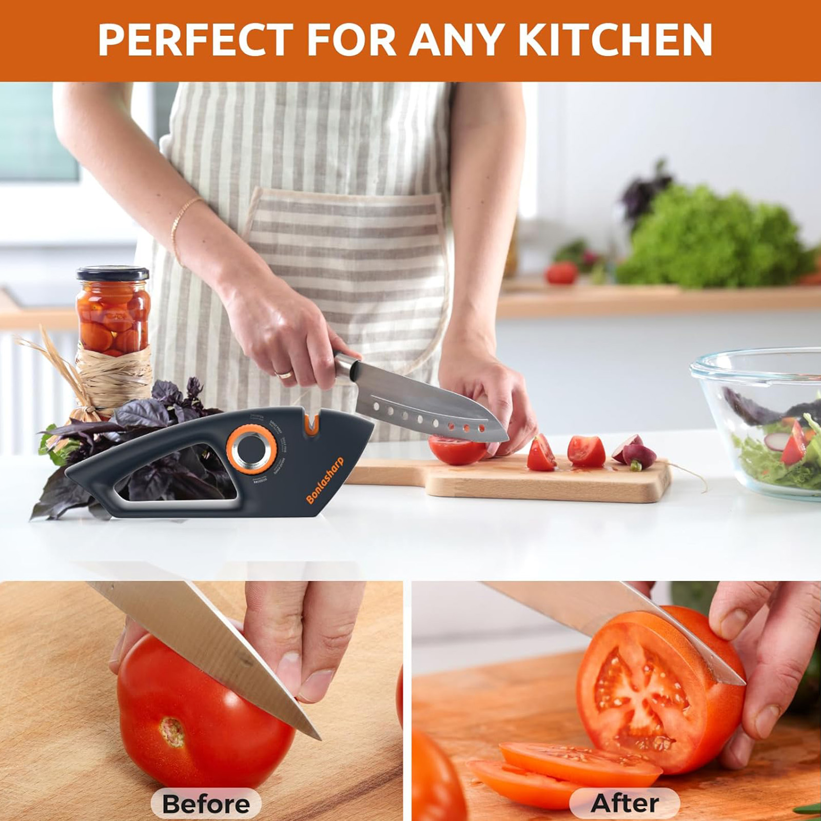5 in 1 Adjustable Knife Sharpener, Premium Handheld Kitchen Knife Sharpeners Help Repair, Restore, Polish Blades Sharpening Tool Works for Pocket Knife Chefs & Serrated & Bread Knife, Scissors