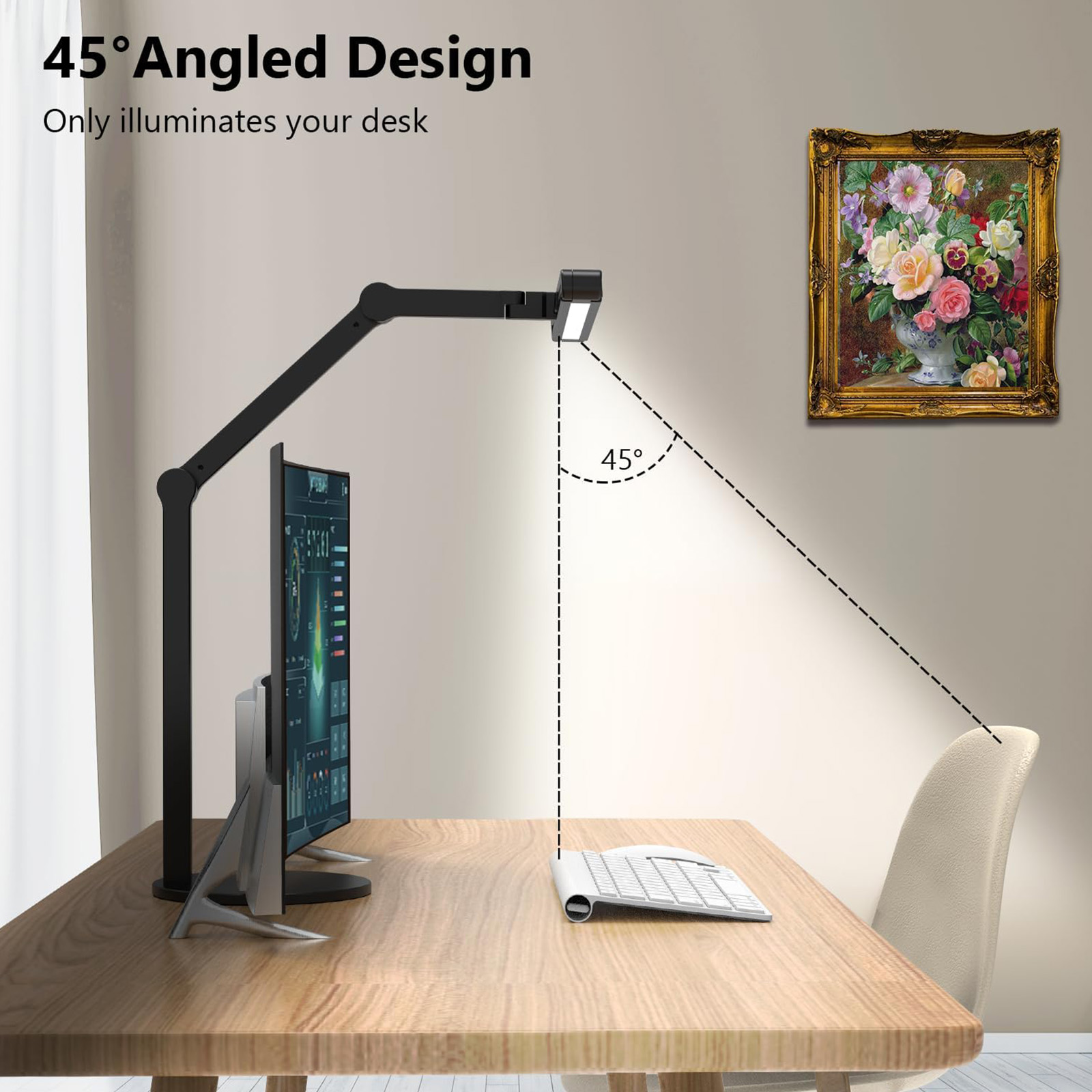 Micomlan Architect Desk Lamp with Atmosphere Lighting, 24W Bright Auto Dimming