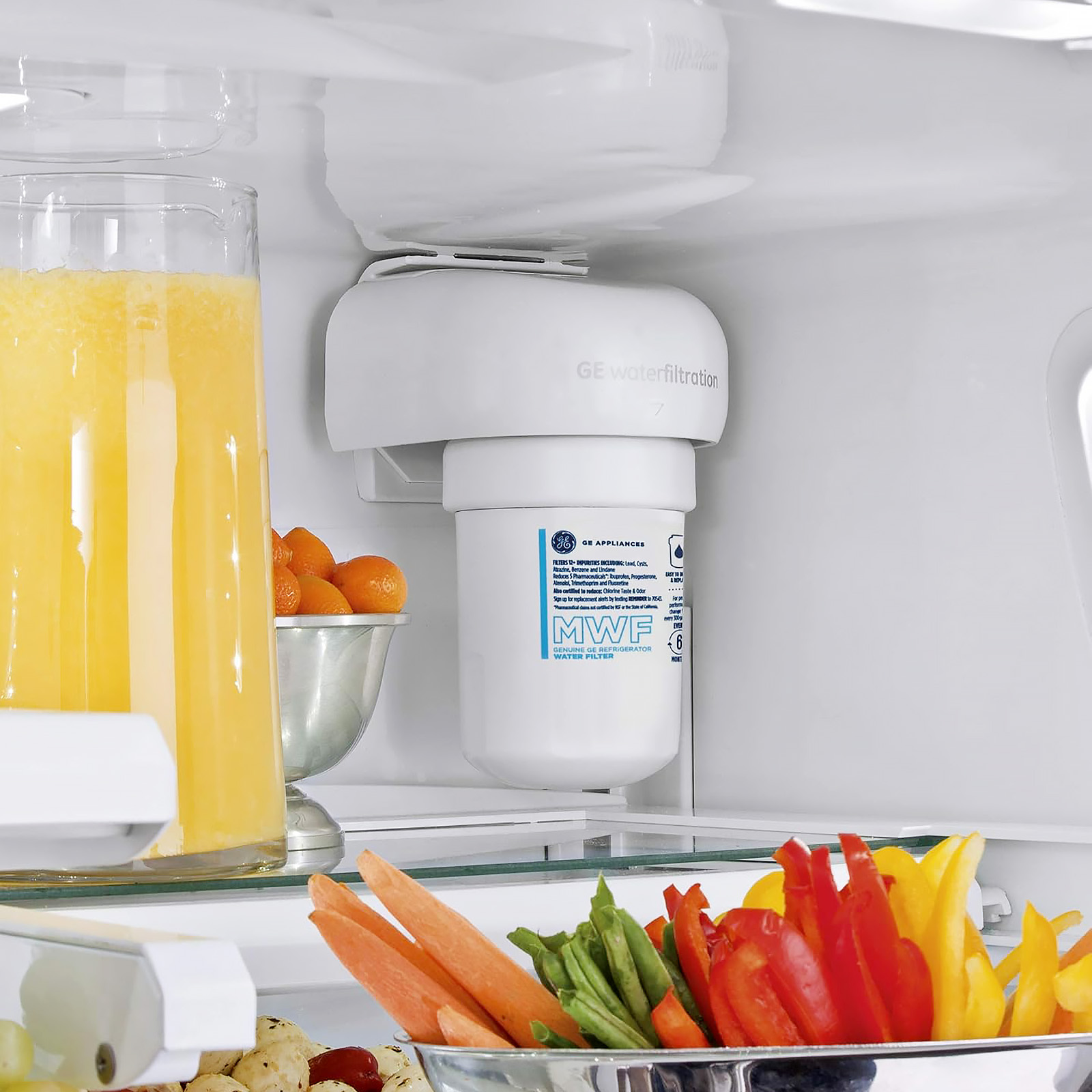 GE MWF Refrigerator Water Filter, Genuine Replacement Filter, Certified to Reduce Lead, Sulfur, and 50+ Other Impurities, Replace Every 6 Months for Best Results, Pack of 1
