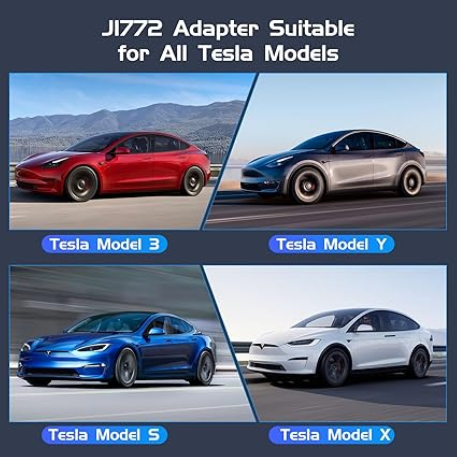 Tesla to J1772 EV Charger Adapter 19KW Fast Charging 80A/240V