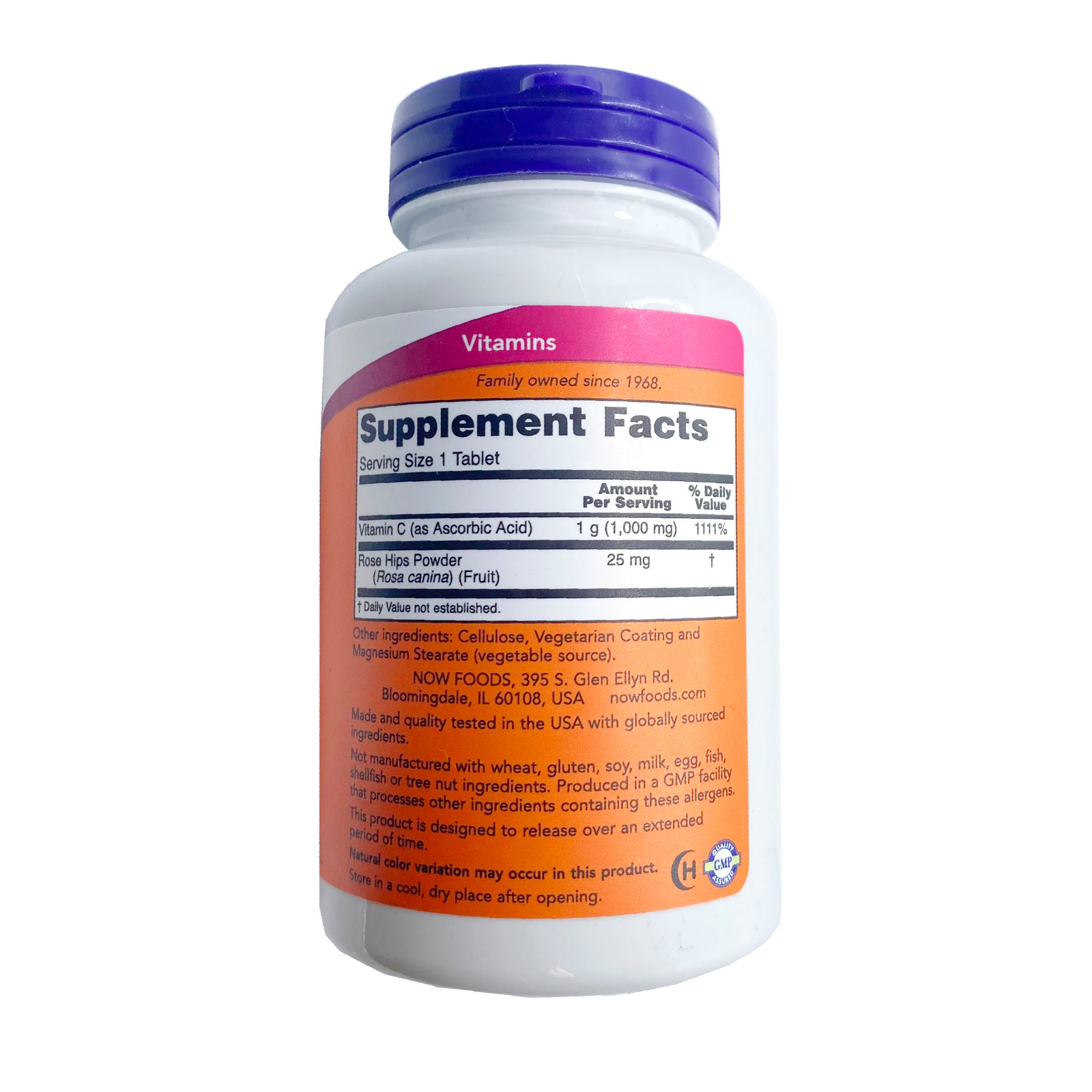 Now Foods Vitamin C-1000 with Rose Hips 100 Tablets