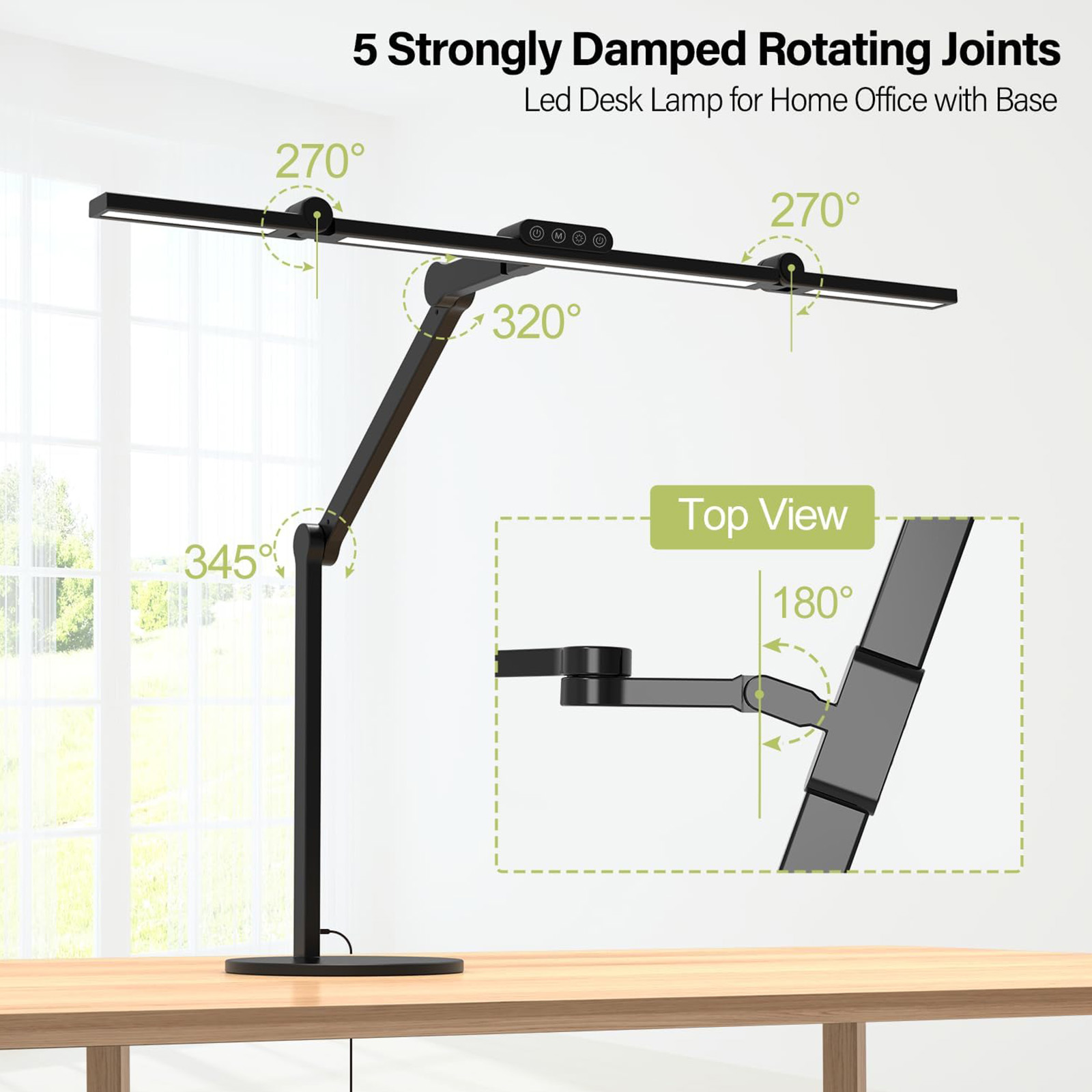 Micomlan Architect Desk Lamp with Atmosphere Lighting, 24W Bright Auto Dimming