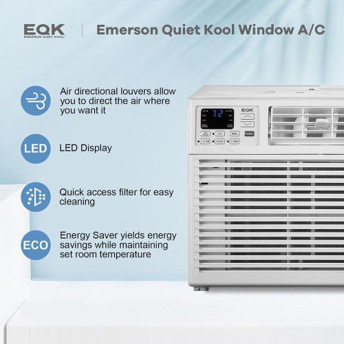 Emerson Quiet Kool (Open Box) 8,000 BTU 115V SMART Window AC with Remote, Wi-Fi, and Voice Control, 350 SqFt