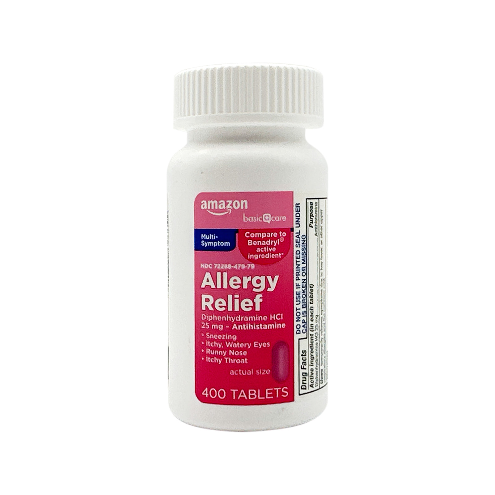 Amazon Allergy Relief Diphenhydramine HCI 25 mg, 400 Tablets