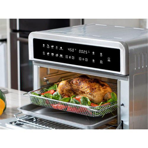 Aria 30 Qt. Touchscreen Toaster Oven with Recipe Book, Brushed Stainless Steel