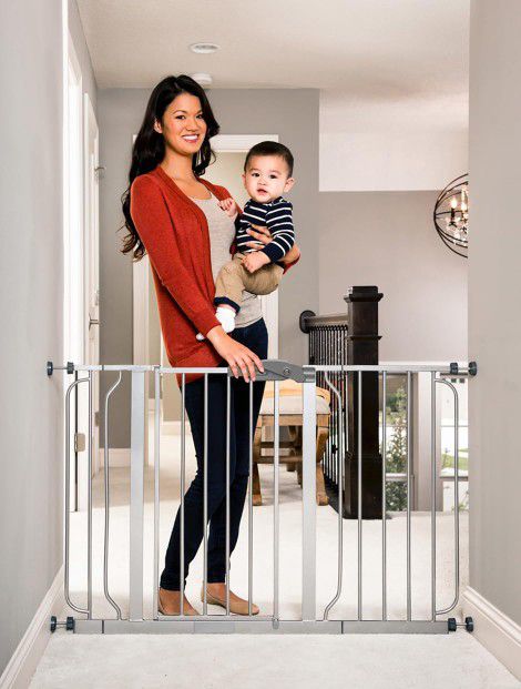 Regalo Easy Step 49-Inch Extra Wide Baby Gate - Includes 4-Inch and 12-Inch Extension Kit, 4 Pack Pressure Mount Kit, and 4 Pack Wall Mount Kit