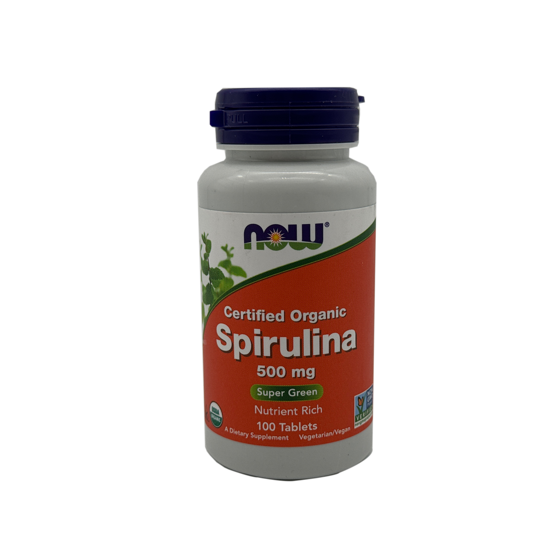 NOW Foods - Organic Spirulina 500 mg. - 100 Tablets