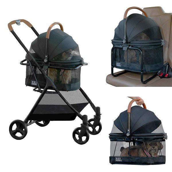 Pet Gear View 360 Pet Stroller Travel System 3-in-1 Carrier - Black