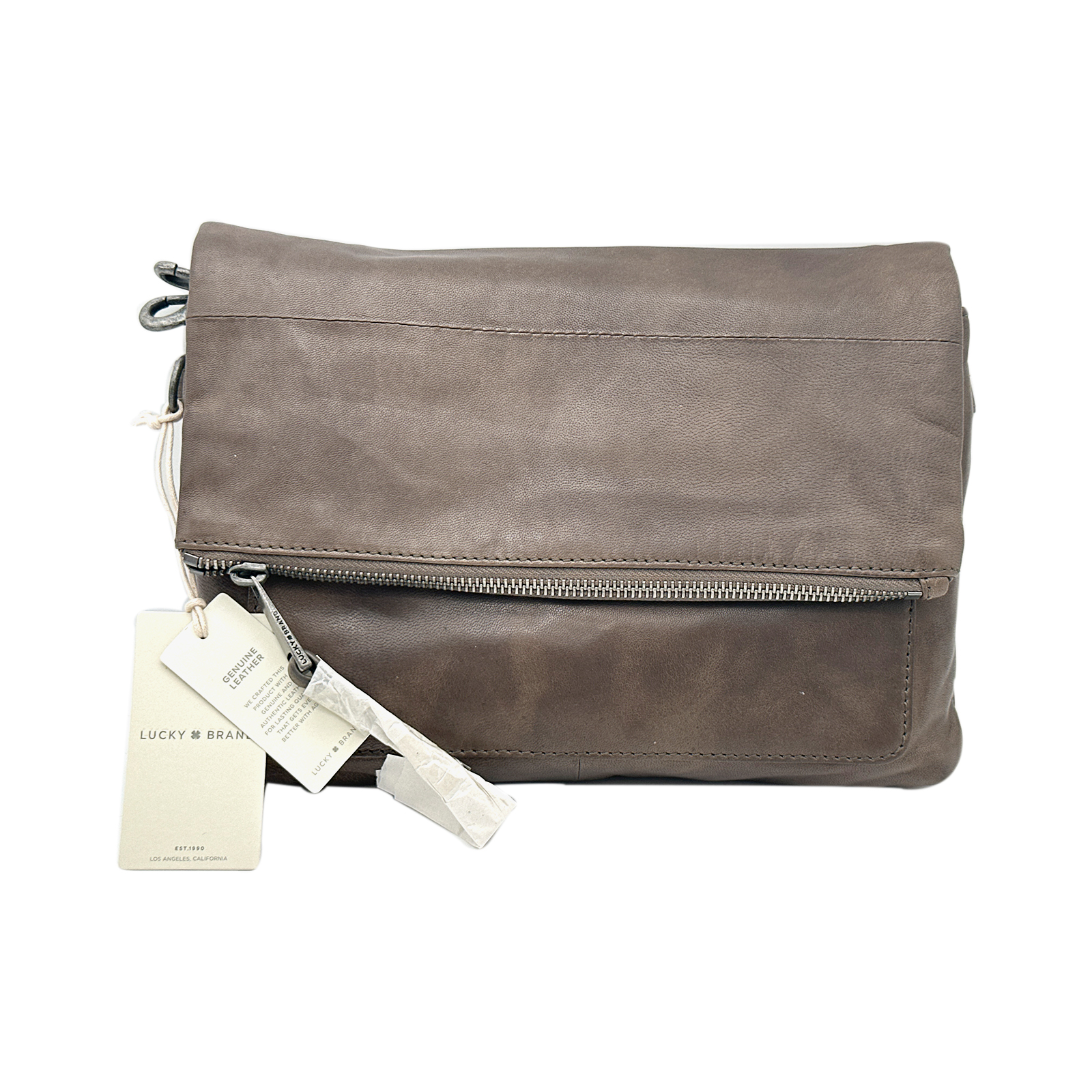 Lucky Brand Caro Leather Flap Crossbody Bag - Driftwood