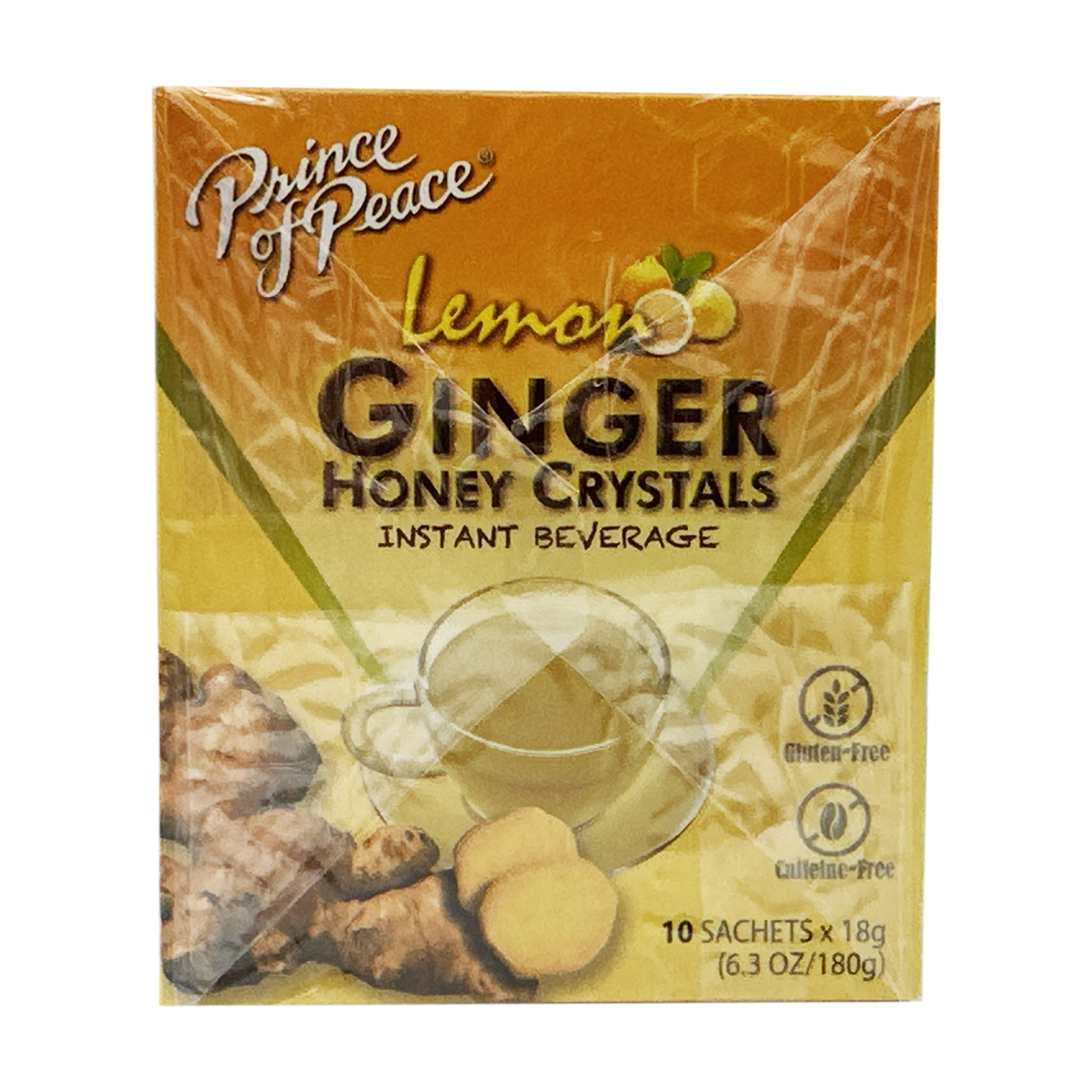 Prince of Peace Instant Lemon Ginger Honey Crystals - 10 Sachets – Instant Hot or Cold Beverage