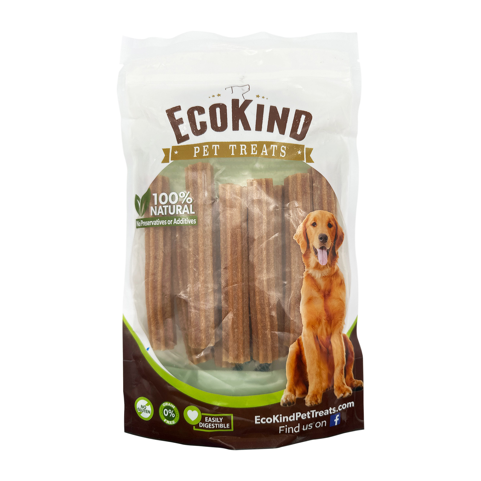 EcoKind Pet Treats - Bacon Flavored Churro Chews - 10 Sticks