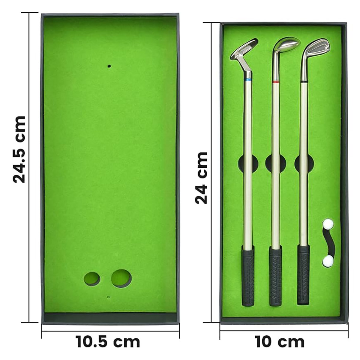 Hongred Mini Desktop Golf Game - 3 Ballpoint Pen Golf Clubs with 2 Miniature Golf Balls and Putting Green