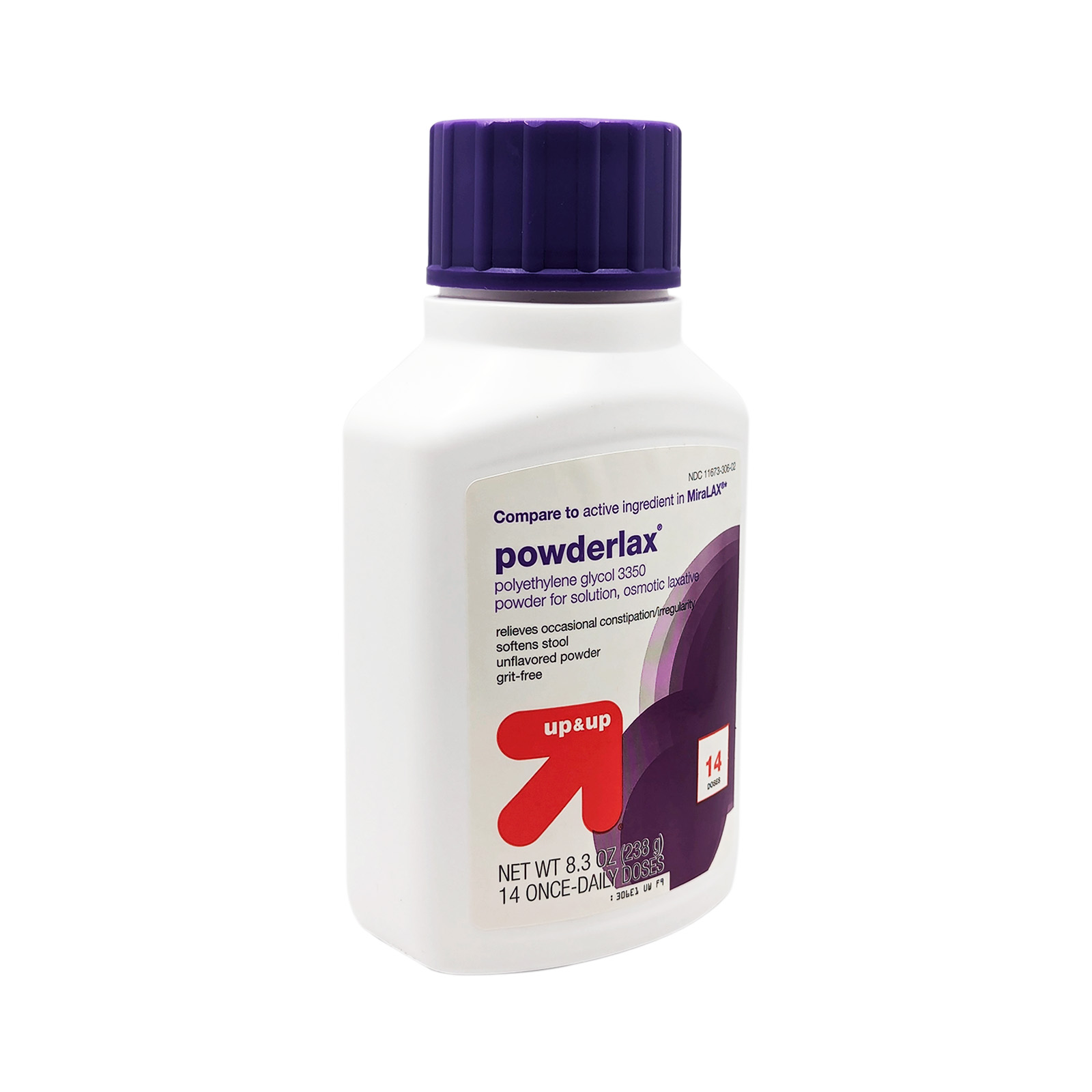 Powderlax Up & Up Polyethylene glycol 3350,  8.3 Oz 14 Doses Exp 01/2025