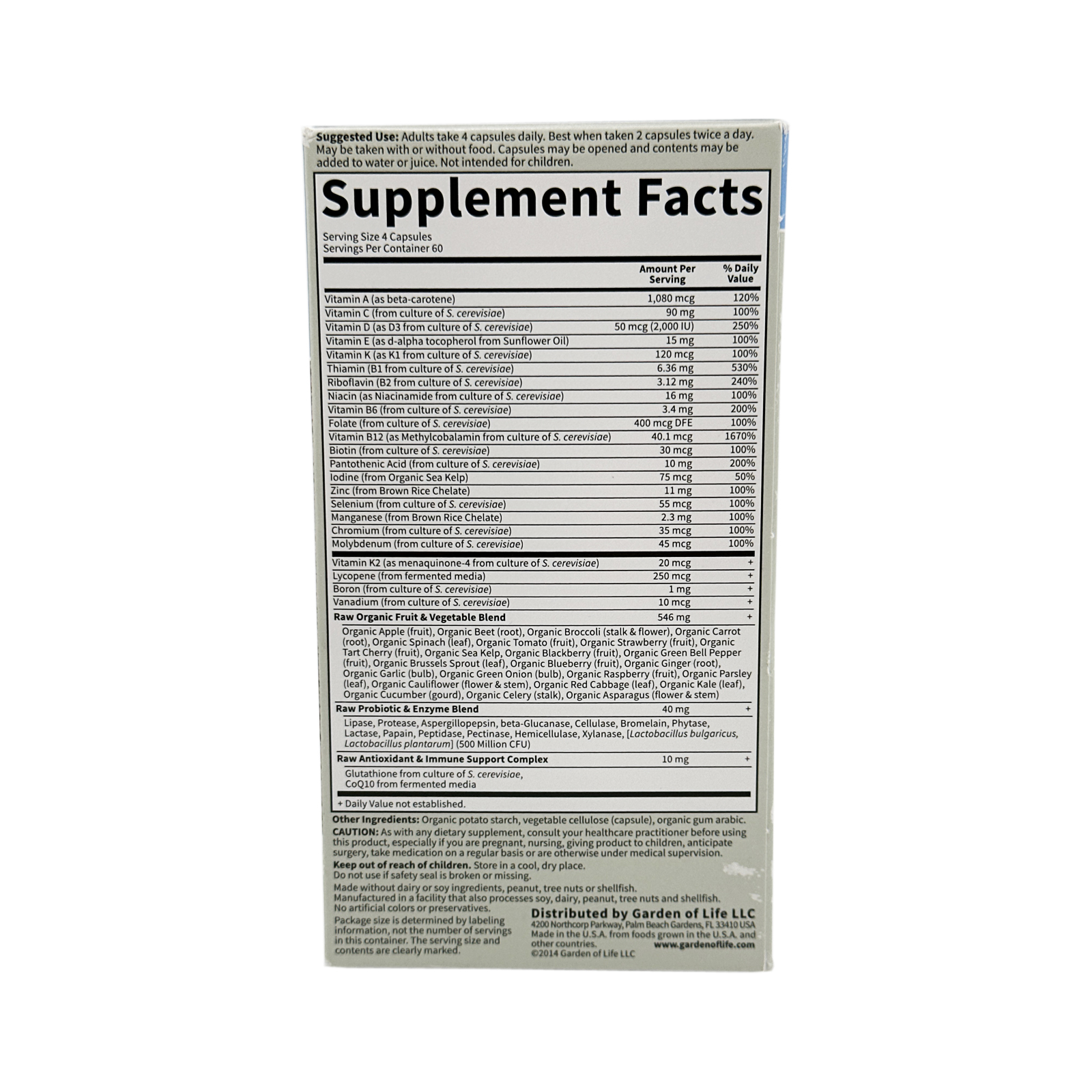 Garden of Life Vitamin Code 50 & Wiser Men Multivitamin 240 Capsules