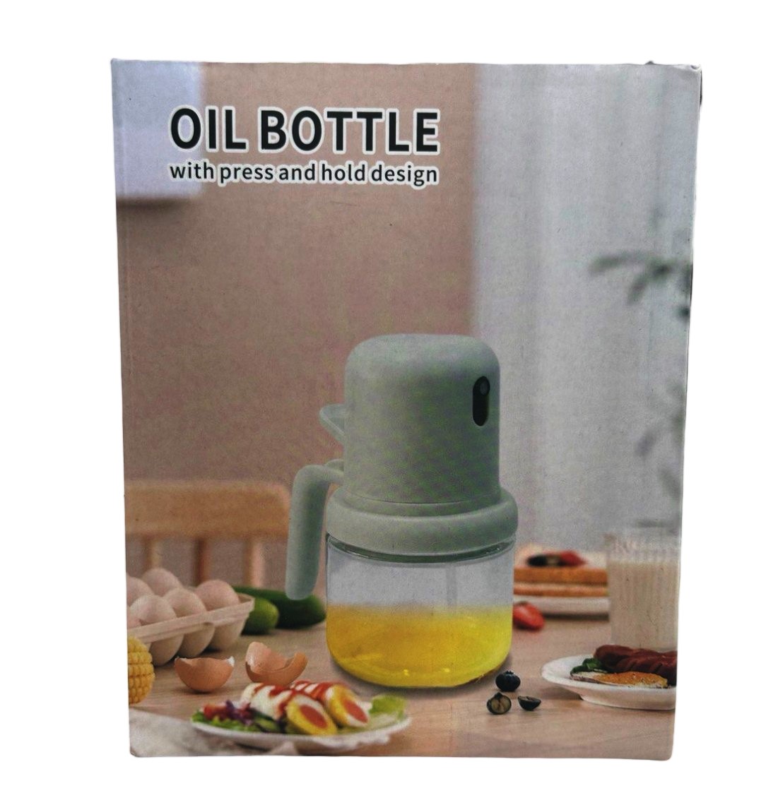 Oil Bottle with Press and Hold Design - 180 ml - Gray