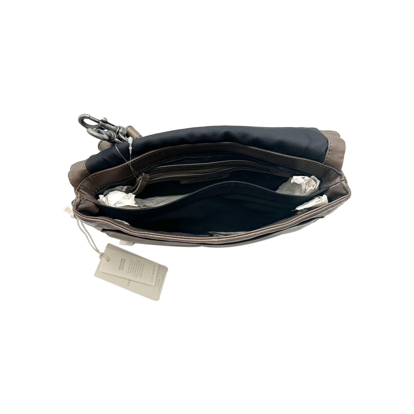 Lucky Brand Caro Leather Flap Crossbody Bag - Driftwood