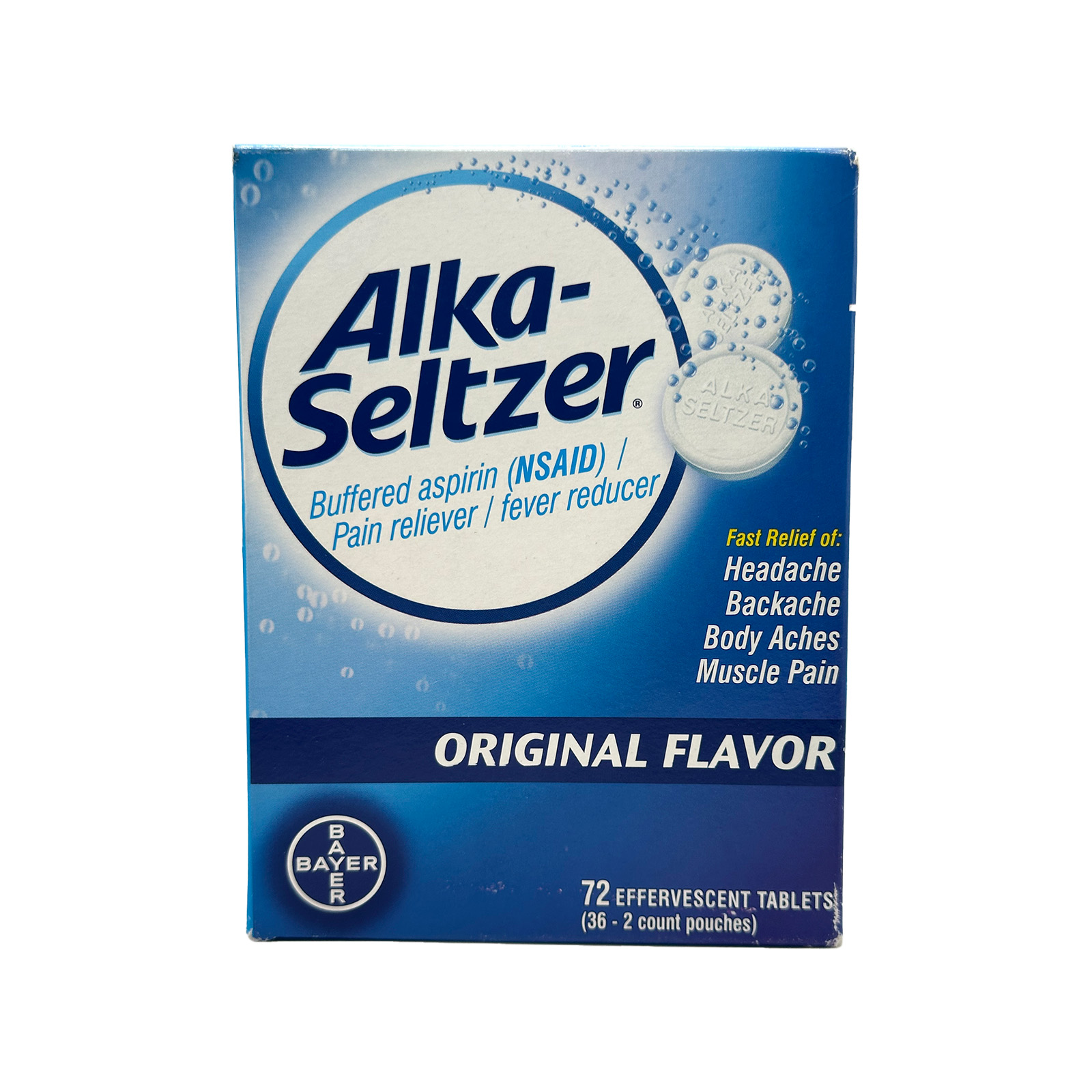 Alka-Seltzer, Original Flavor, 72 Effervescent Tablets Exp 01/2025