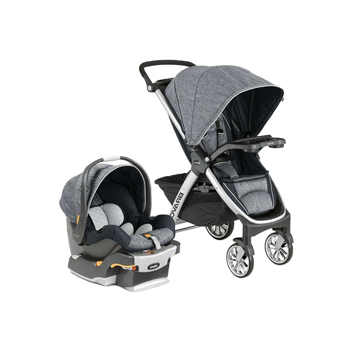 Chicco Bravo Trio Travel System 3-in-1 Car Seat Stroller Grey/Black