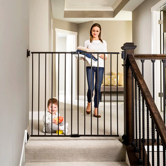 Regalo 40 inch 2-in-1 Extra Tall Easy Swing Stairway and Hallway Walk Through Baby Gate