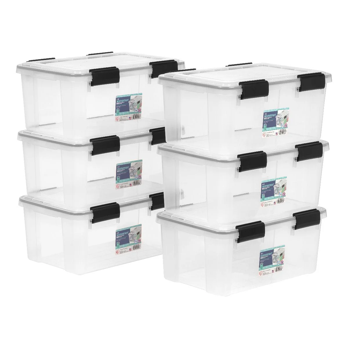 IRIS USA 19 Quart WeatherPro Storage Box - 6 Pack