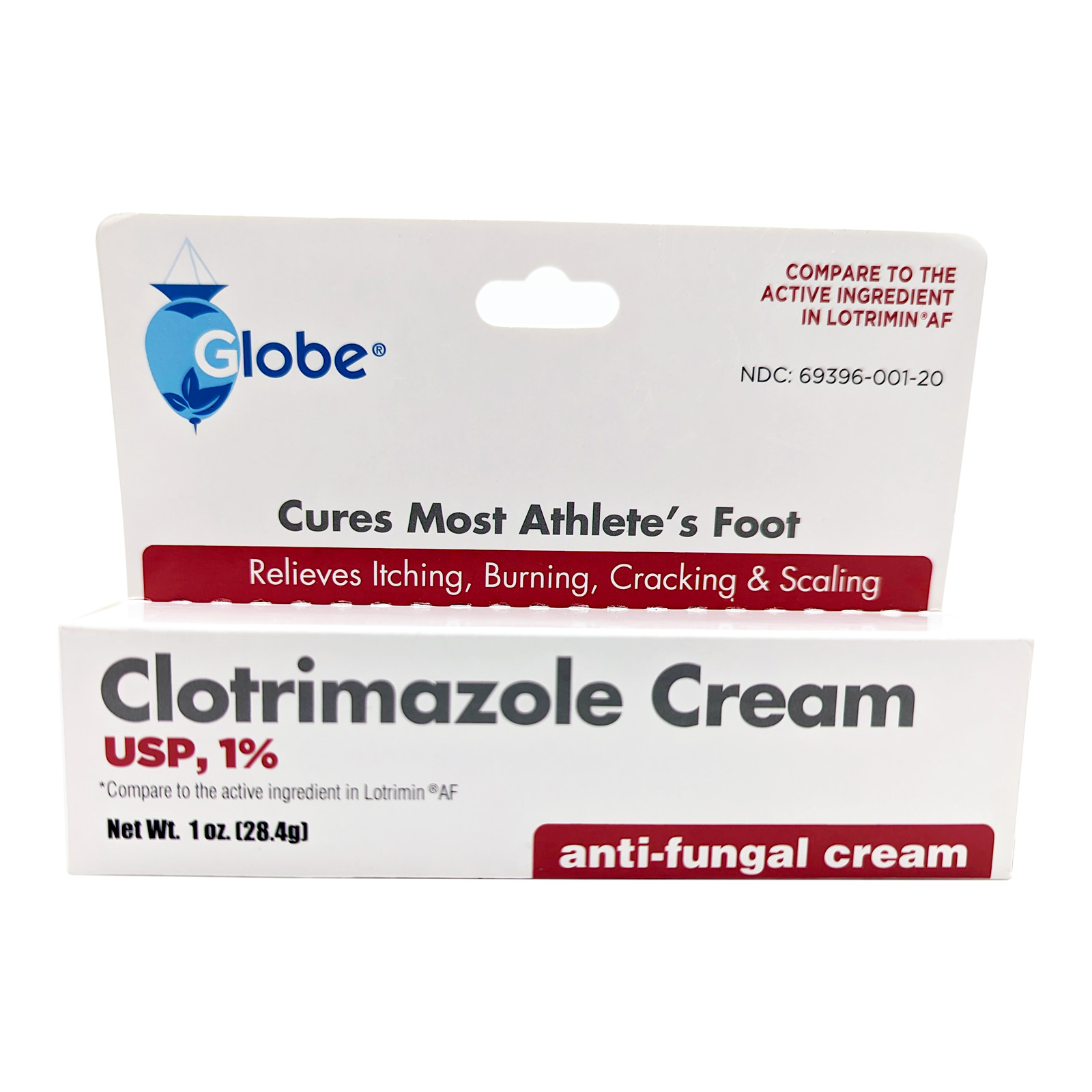 Globe Clotrimazole 1% Cream (1 oz) - Anti-Fungal - Relieves Itching