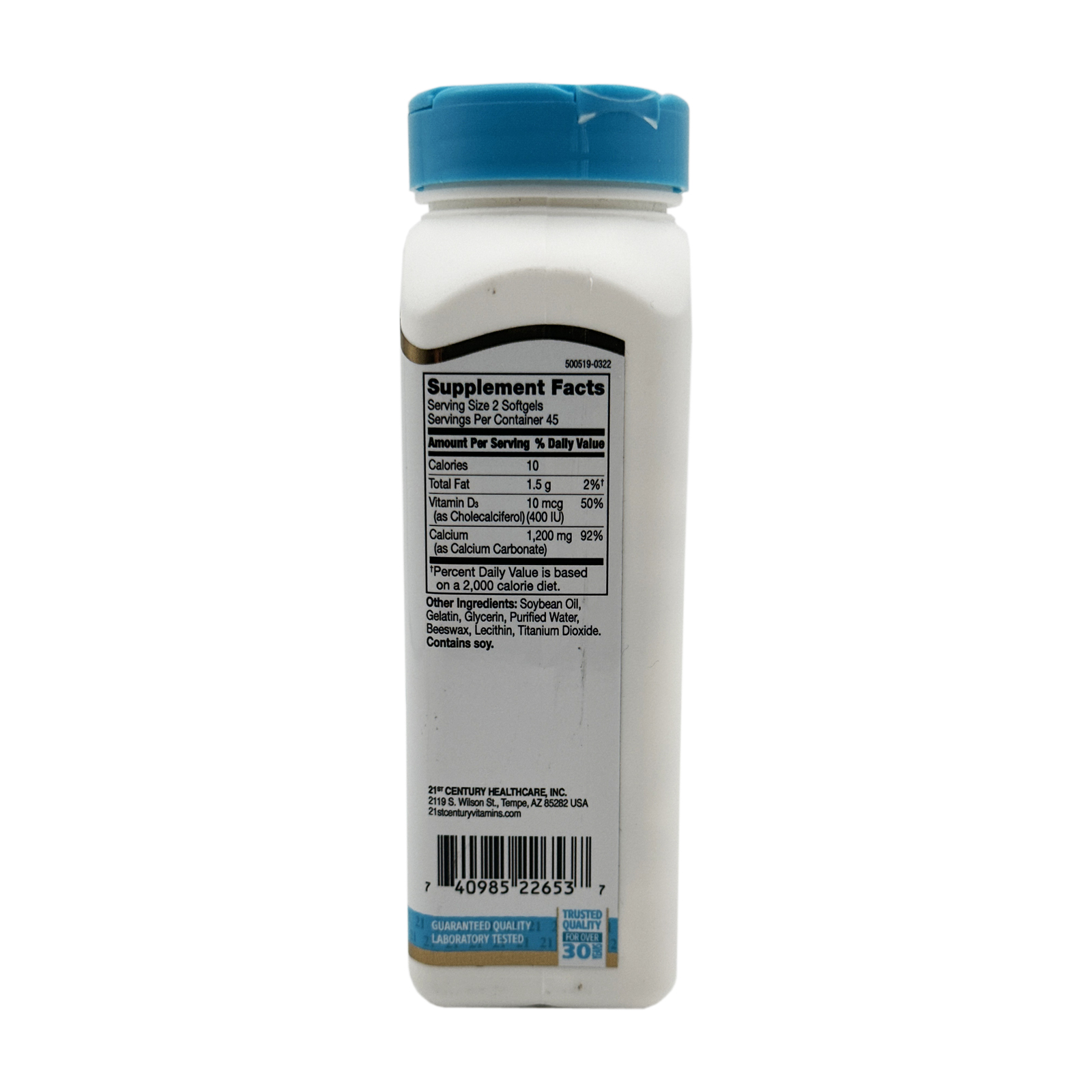 21st Century Liquid Filled Calcium Plus D3 Softgels 1200 mg 