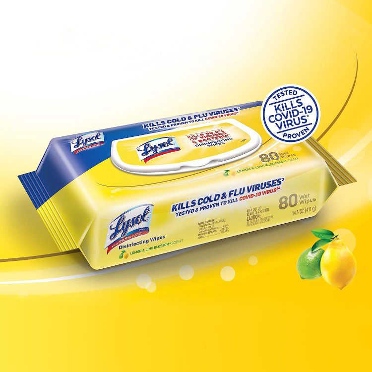 Lysol Disinfectant Handi-Pack Wipes - Lemon and Lime Blossom Scent - 6 Pack - 480 Count