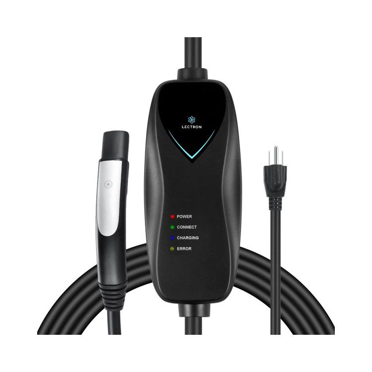 Lectron Level 1 Tesla Charger - 110V, 15 Amp, NEMA 5-15 Plug, 16 ft Extension Cord - Portable Electric Car Charger for Tesla - Compatible with All Tesla Models X/Y/3/S