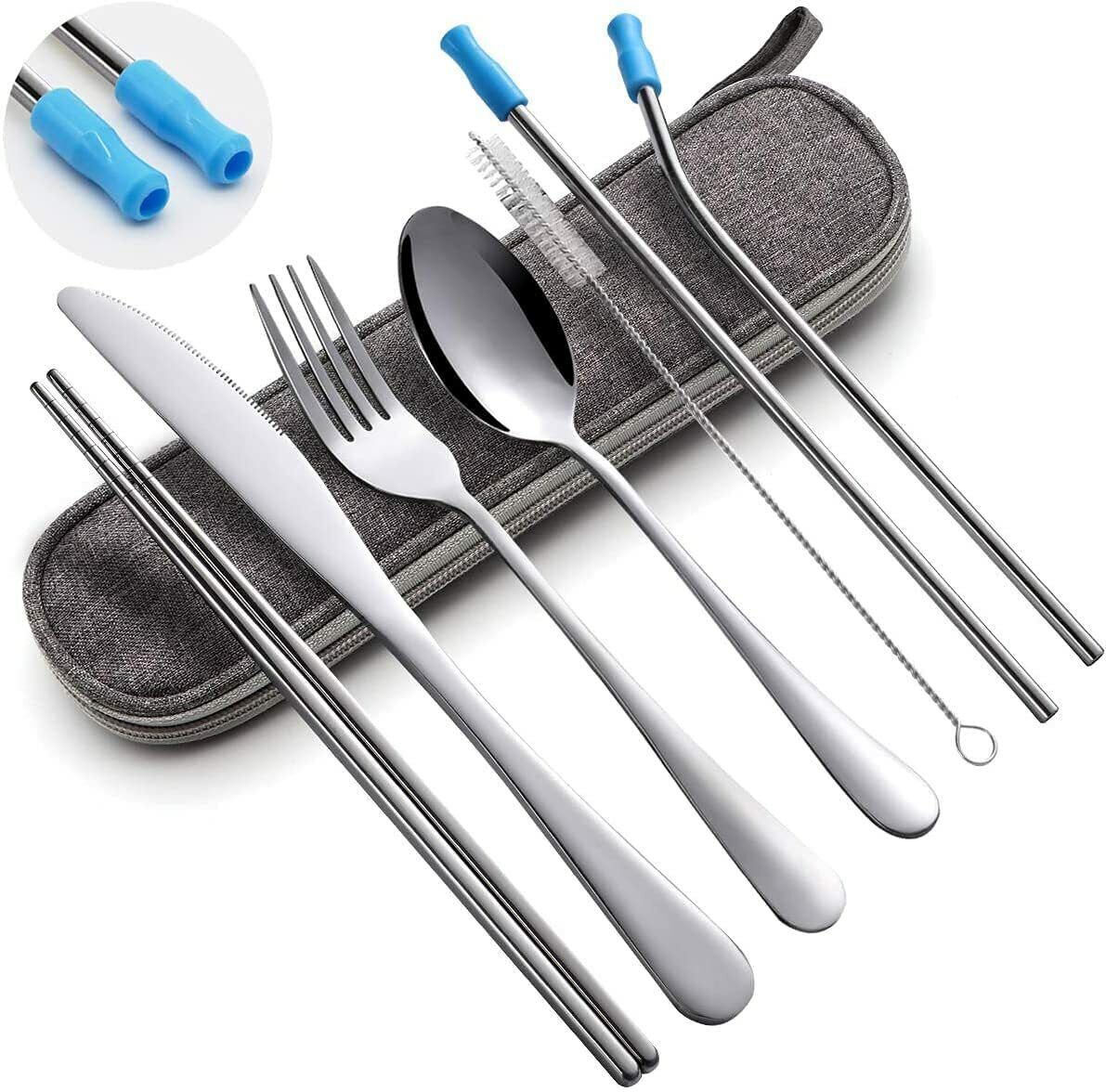 Travel Utensils Stainless Steel with Case