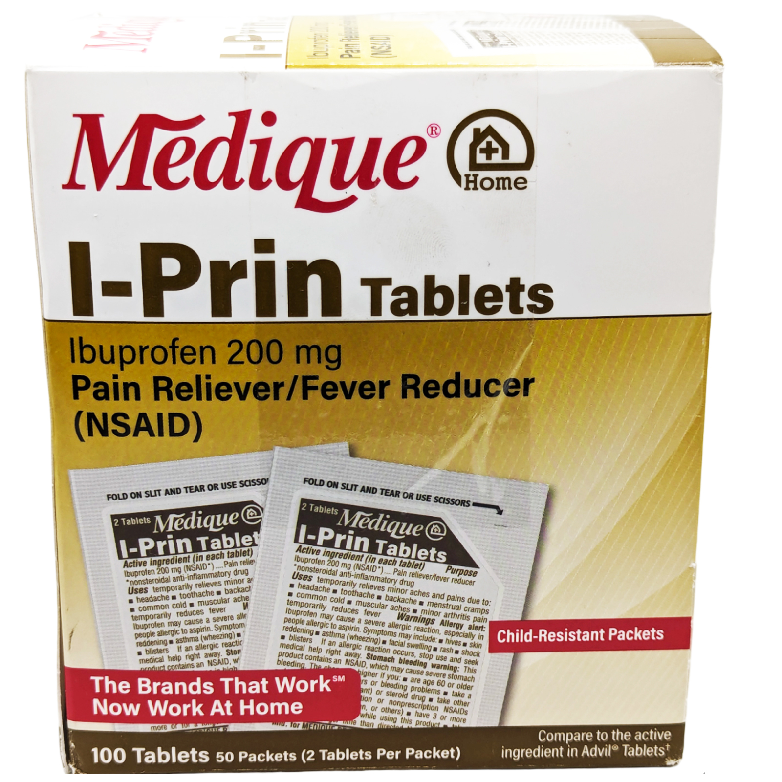 Medique I-Prin Ibuprofen (NSAID) 200 mg - 100 Tablets