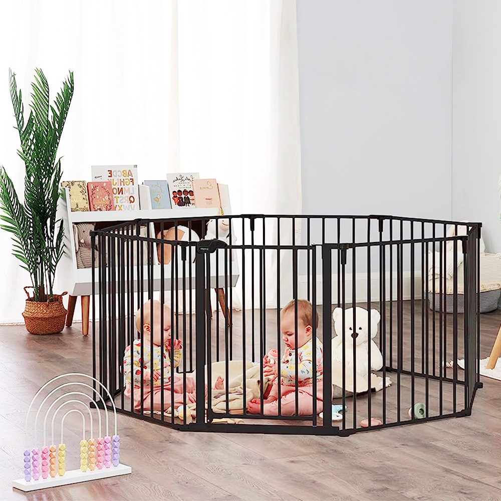 Regalo 192-Inch, 8 Panel Super Wide Baby Gate and Play Yard, 4-In-1